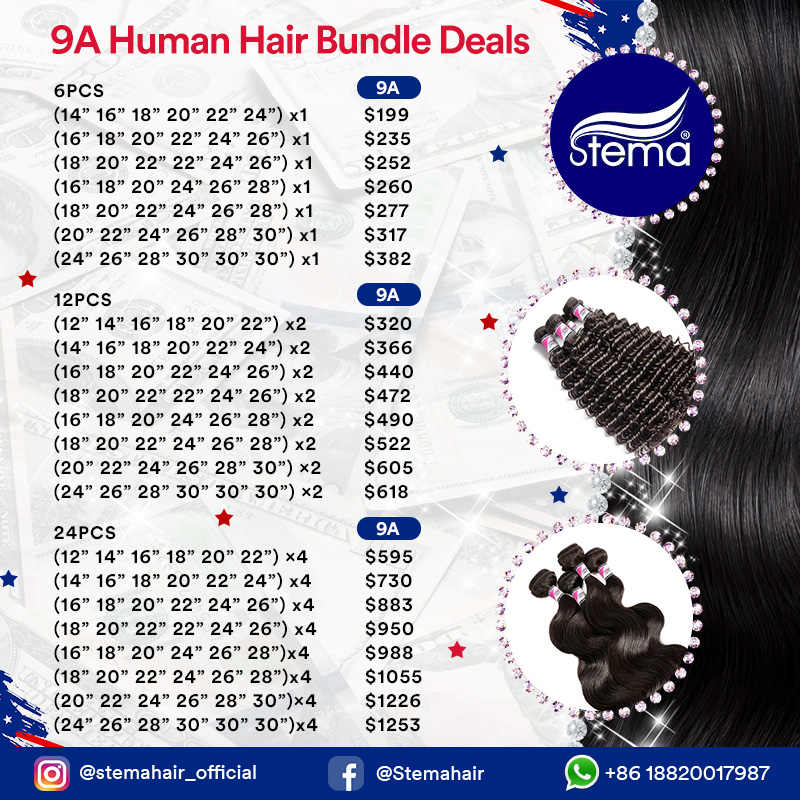 Graduation Season Package Deals 9A Quality 100% Human Hair Bundle Deals